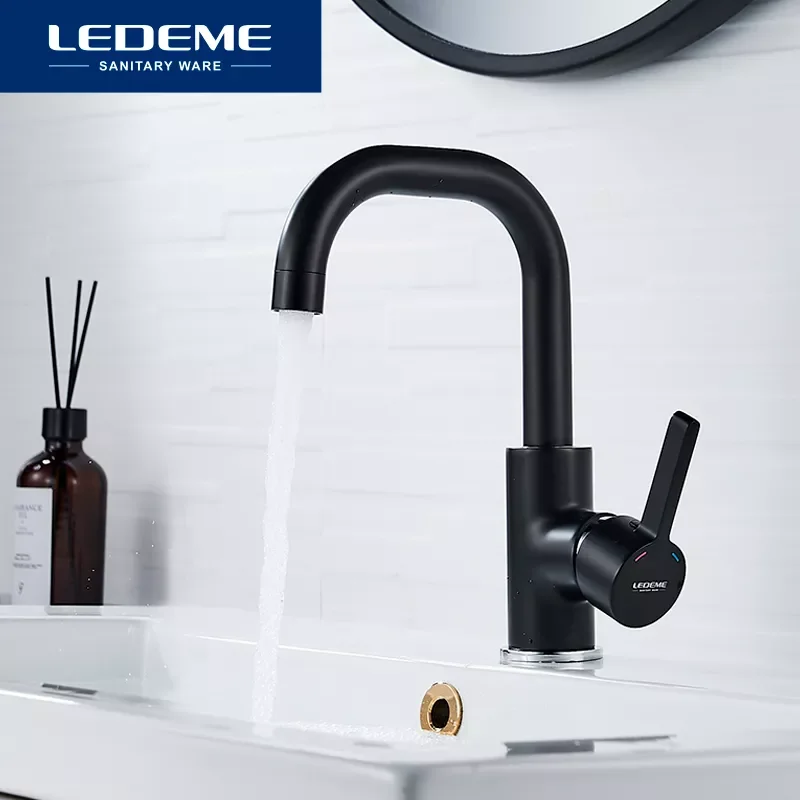 

Black Basin Faucet Hot Cold Wash Mixer Crane Tap Free Rotation Faucets Single Handle L1099 L1099B L1099P L1099W L1099Z