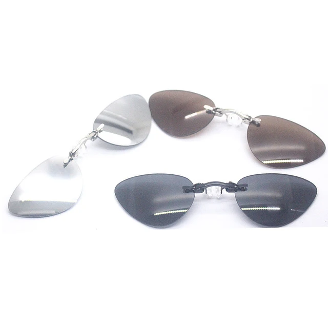 2022 New Cat Eye Nose Clip The Matrix Style Sunglasses Women Men Portable Rimless Nose Clip UV400 Sunshade Sun Glasses 3