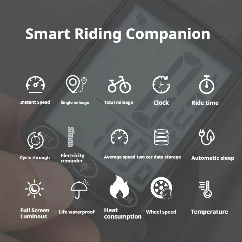 Водонепроницаемый Велосипедный Компьютер Со Светодиодной Подсветкой Умный