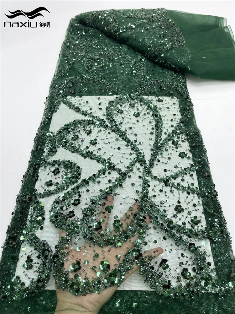 Африканская кружевная ткань Madison французская сетчатая с блестками 2024