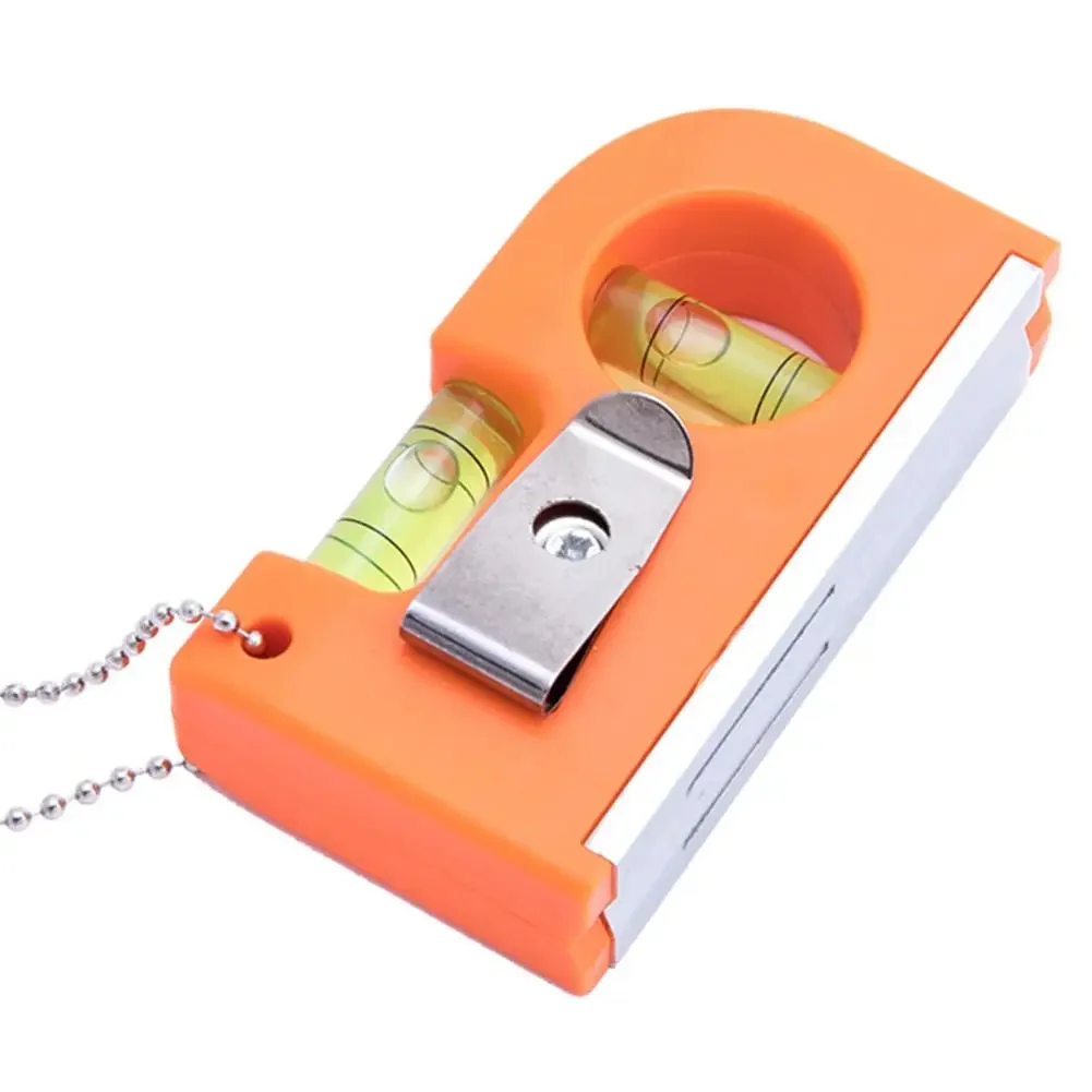 

2 in 1 Mini Pocket Level Tool 2 Bubble Spirit Level Metal Key Chain Hook Factory Machinery Level Instrument Tool
