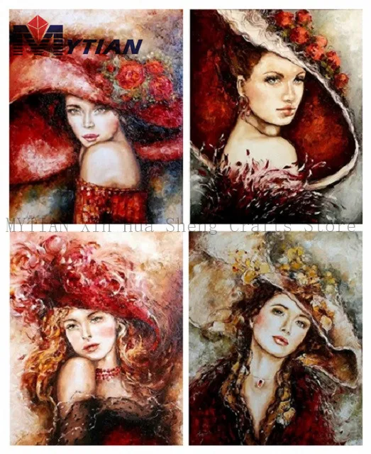 

MYTIAN Women Diamond Painting Kit Full Drill 5d Mosaic Wall Art On Canves Beauty Embroidery Design Lady Rhinestone Home Decor