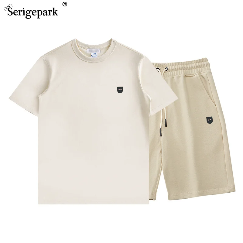 Mens Sets Casual Sport Classical Sweat Short With T Shirt Knitting Material Man Tracksuit Park Luxury With Badge Pink Bow Unisex