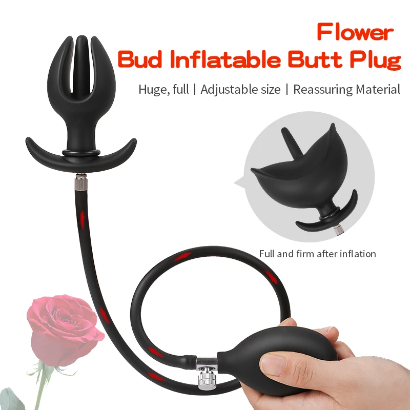 

Flower Inflatable Butt Plug SM Adult Games Masturbator Dilator Anus Prostate Massager Fetish Big Anal Dildo Sex Toys For Women