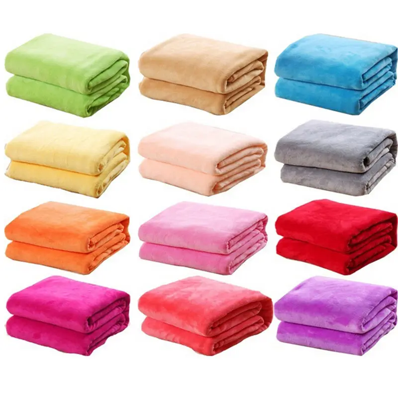 

1 Pcs 50x70cm Washable Solid Color Bed Blanket Fleece Blankets For Bed Throw Blanket Machine Wholesale