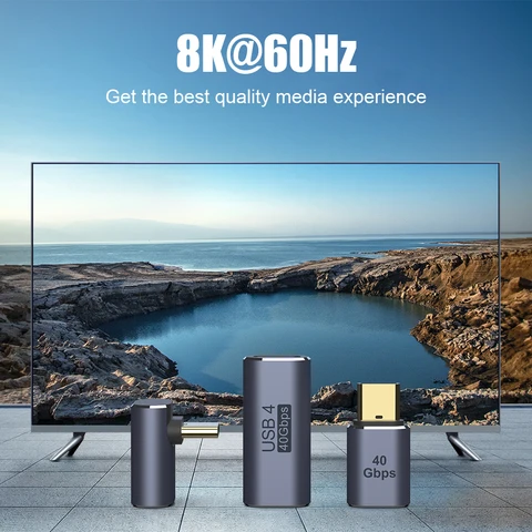 Адаптер USB 4.0 USB C к USB C Thunderbolt 3/4 40 Гбит/с OTG Удлинительный кабель-адаптер типа C «папа-мама» для ПК, ноутбуков
