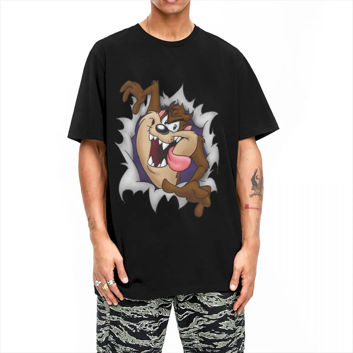 Футболка с круглым вырезом и коротким рукавом для мужчин женщин из 100% хлопка