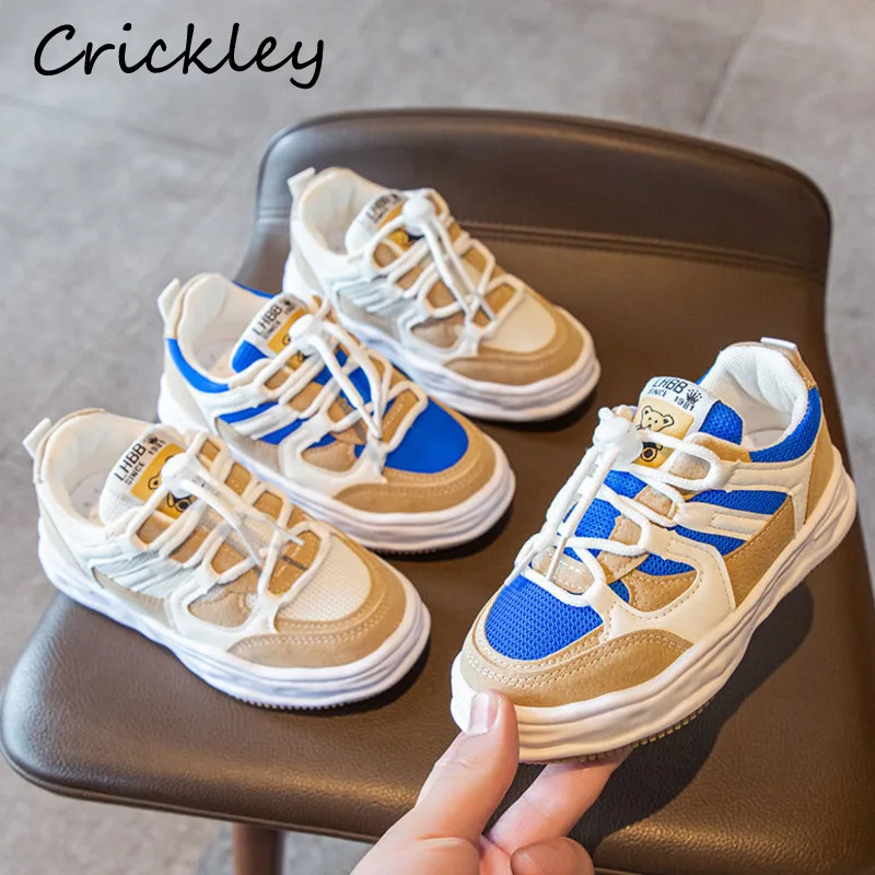 

Spring Autumn Striped Children's Sports Shoes Mesh Slip On Sneakers For Kids Breathable Soft Bottom Boys Girl's Running Shoes