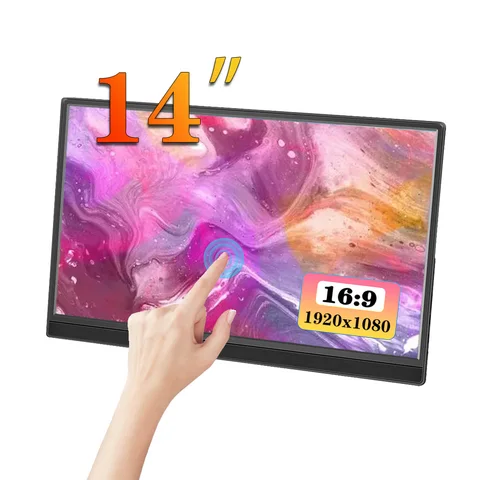 Портативный монитор 16/14 дюймов, сенсорный экран, IPS-панель, светодиодный дисплей FULL HD Type-C/HDMI, совместимый с ноутбуком/переключател ем/Xbox/PS3/PS4