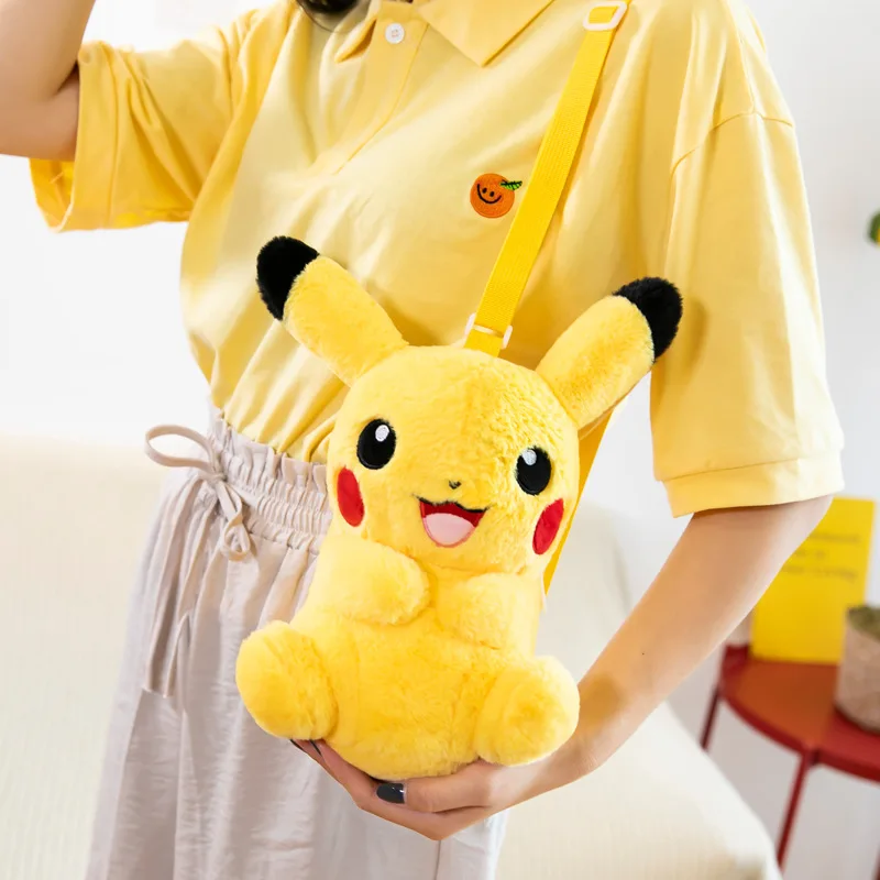 

Pokémon Anime Cartoon Pikachu Kavai Plush Kids Toys Women's Backpack Shoulder Bag Creative Christmas Gifts