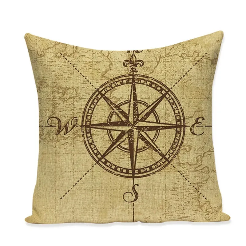 

Чехол для подушки карта мира корабль