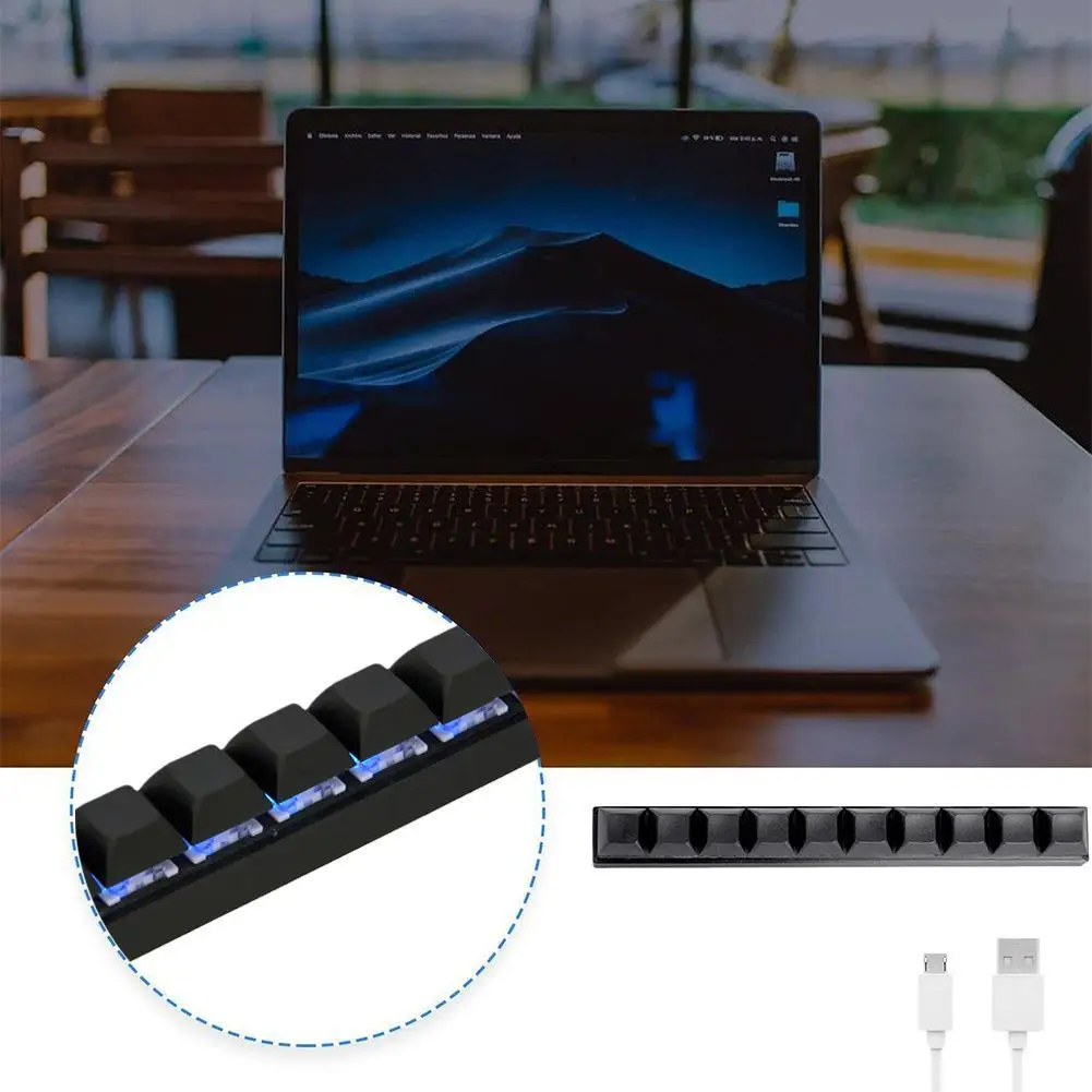 Механическая клавиатура с зеленой осью 10 клавиш USB мини-клавиатура