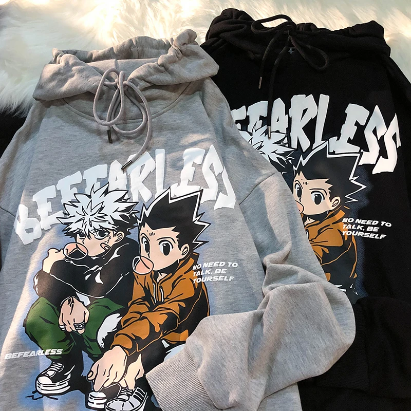 

Cute Men's Hoodie Hunter X Hunter Men's Women's Pullover Hoodie Sweatshirt Killua Zoldyck Hisoka 90s Anime Hoodie Streetwear Top