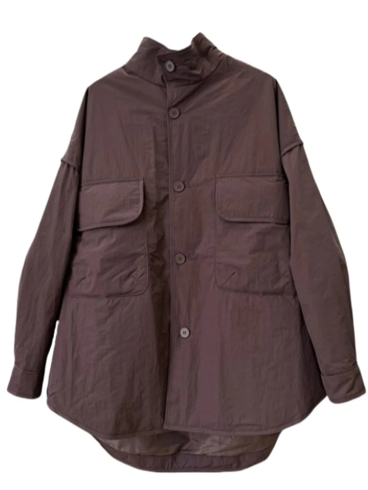 Retro Sle Solid Cargo Large Pocket Cotton-padded jacket Outerwear Autumn and Winter 2024 New Plus size women clothing All-M...