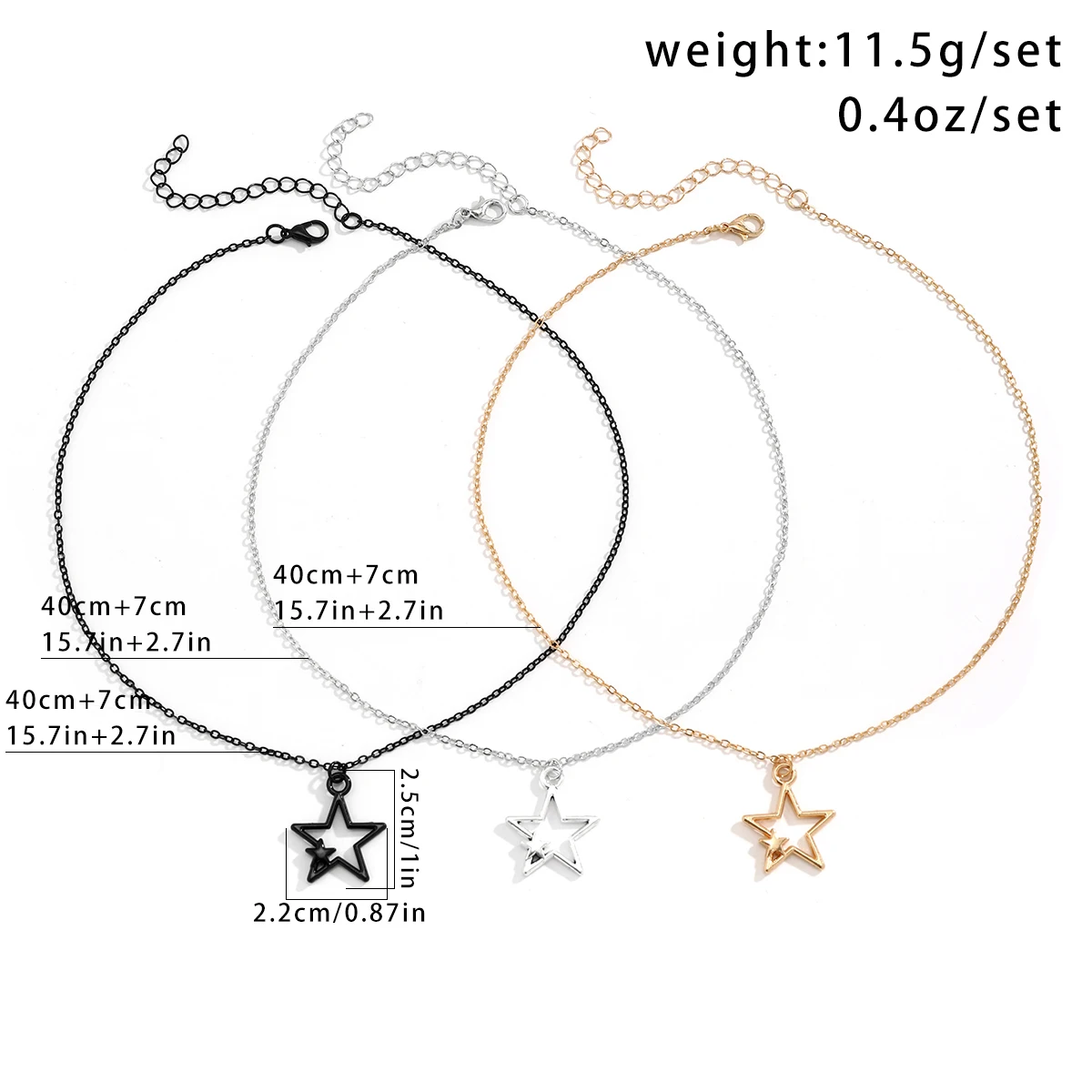 Ожерелье SHIXIN с подвесками-звездами