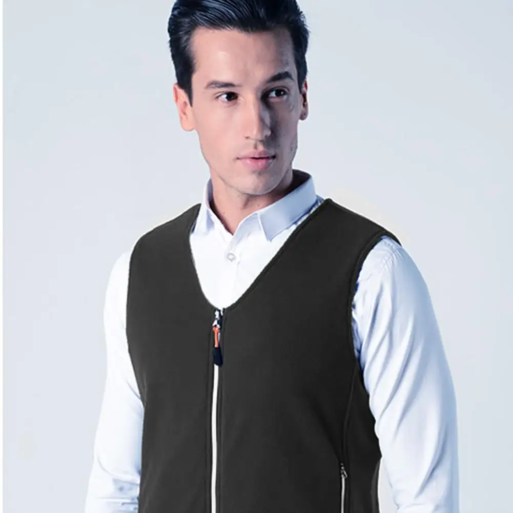 

Durable Hiking Vests Classic Delicate Texture V Neck Heating Vest USB Rechargeable Winter Warm Heated Vest Waistcoat Coat
