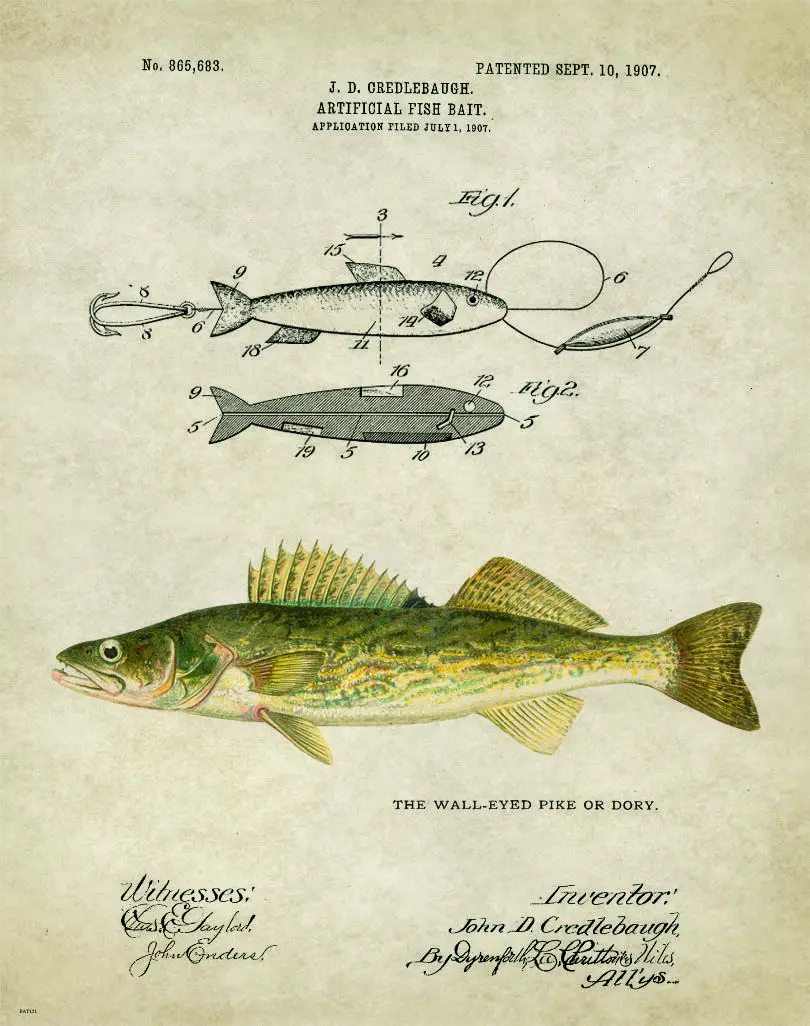 

Fishing Lure Vintage Print Art Canvas Poster For Living Room Decor Home Wall Picture
