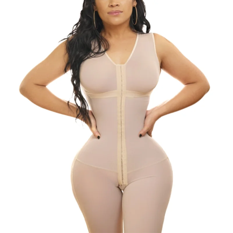 

Women Breathable Shapewear Strong 3 Level Clasp Bodysuit With Arotch Opening Weight Loss Fajas Colombianas