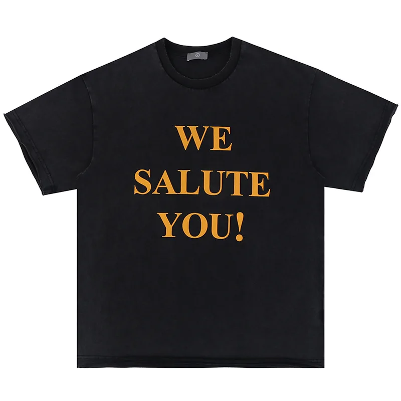 

2023 Summer New High Street We Salute You Letter Logo Retro Printed Short Sleeve Versatile T-shirt