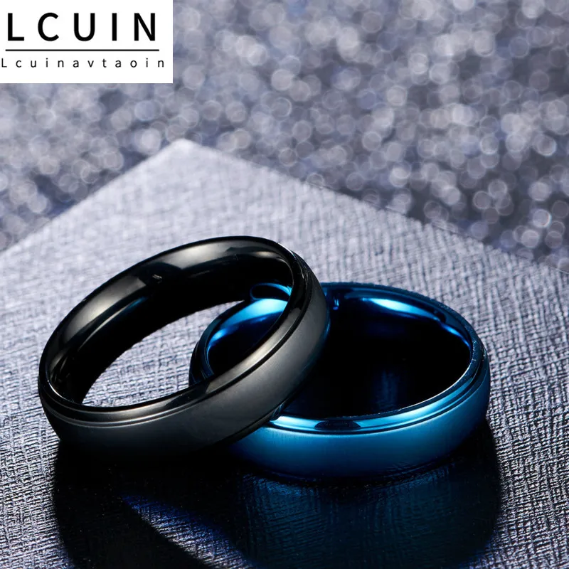 Модные титановые минималистичные матовые черные/синие мужские кольца для мужчин
