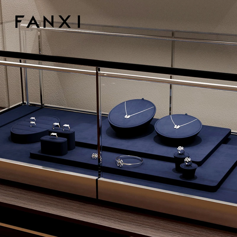 

Luxury jewelry display rack, high-end necklace ring counter, window display, jewelry display props