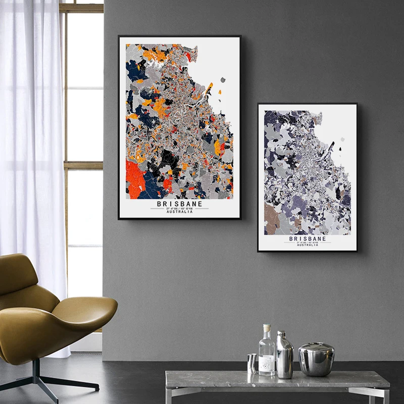 Брисбен, австралийский цвет, искусственная Картина на холсте, настенный художественный печатный плакат, картина для домашнего декора для гостиной