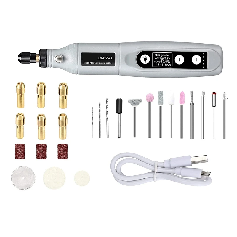 

Миниатюрный электрический шлифовальный станок, беспроводной вращающийся инструмент с 5 регулируемыми скоростями, ручка для резьбы по дере...