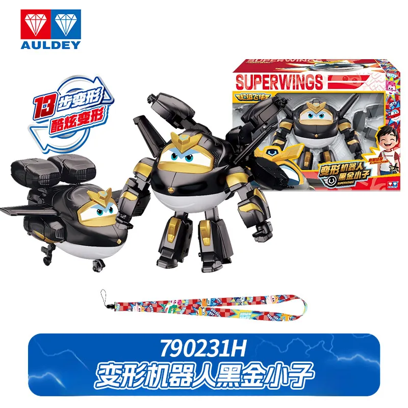Фото Игровой набор AULEDY Super Wings: Трансформирующиеся фигурки, полный комплект из 41 персонажа, черно-золотые фигурки Джетта и Джерома, роботы, для детей №2