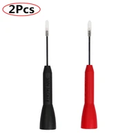 2pcs 1mm test probe insulation multi meter needle bendable flexible probe stainless circuit repair test pins for 2mm test leads