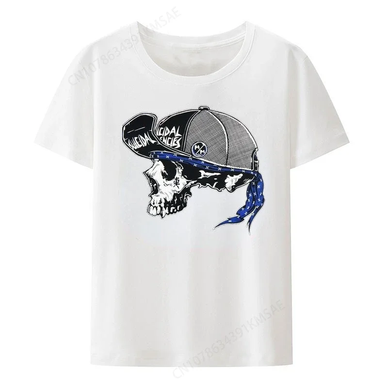 Футболка Мужская/женская из чистого хлопка с принтом черепа