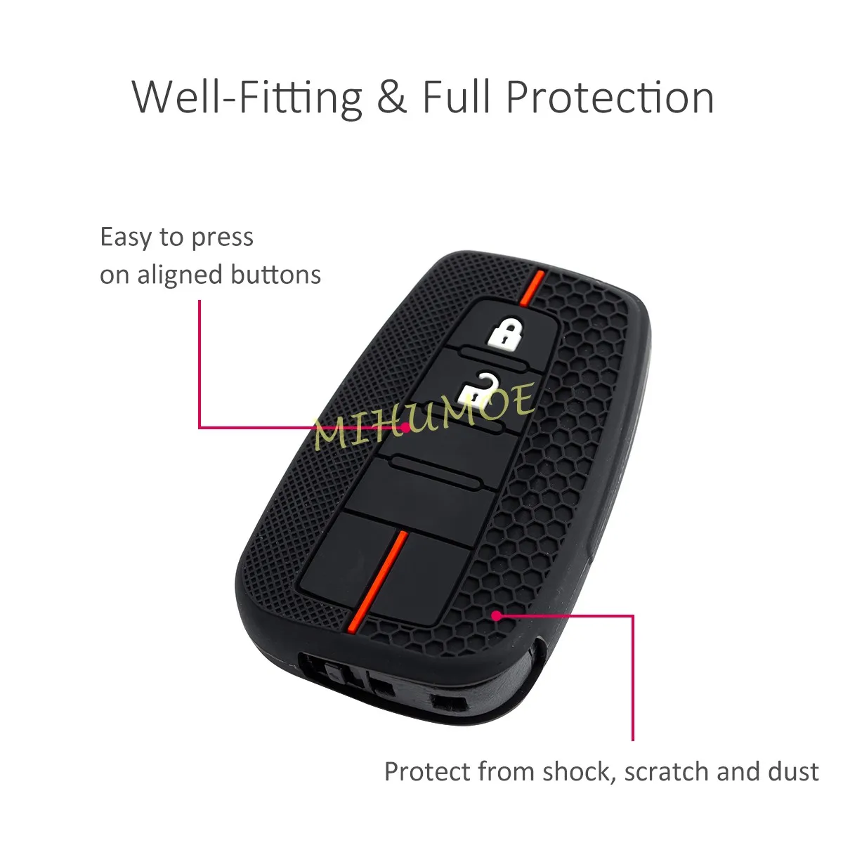 Силиконовый 2-кнопочный автомобильный брелок с кольцом-цепочкой чехол