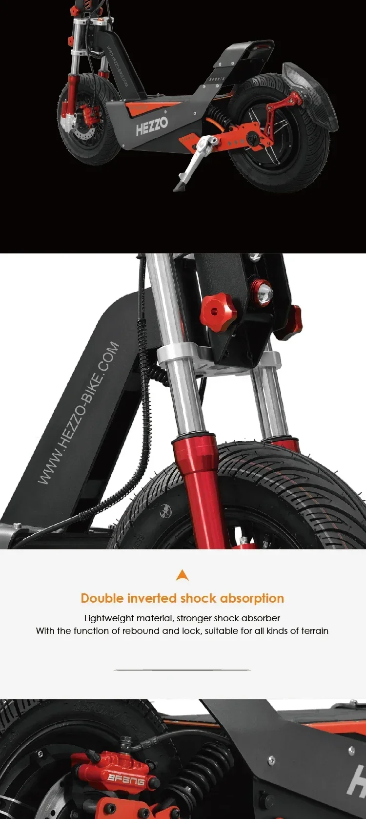 Электрический самокат HEZZO F8 8000 Вт высокая мощность 100 км/ч 72 В 50 Ач