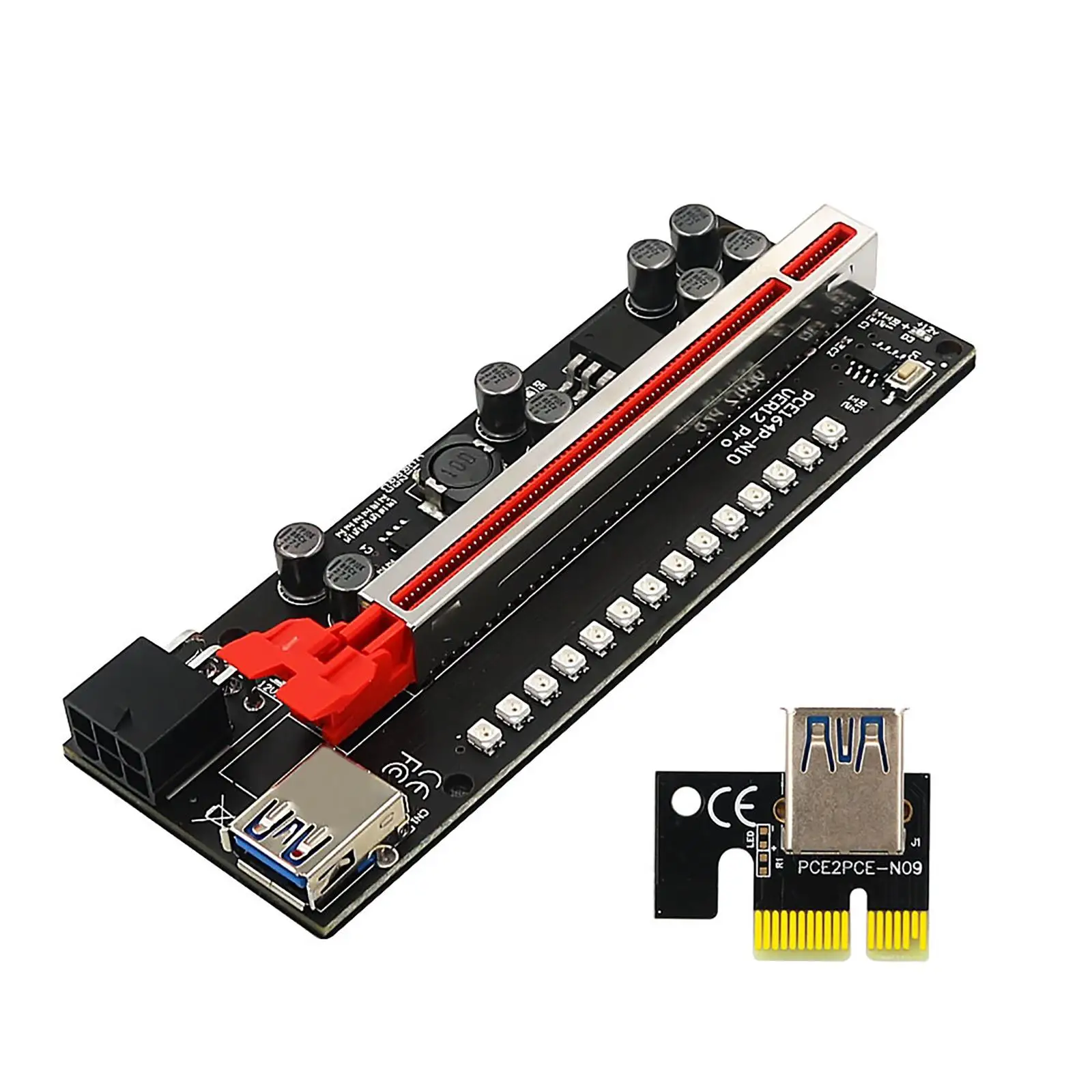 

Pci-E PCIe Riser Ver12Pro PCIe 1x до 16x GPU Кабель данных Биткоин для майнинга