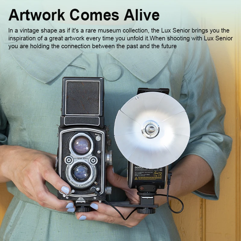 Godox Lux Senior Ретро-вспышка для камеры GN14 1700 мАч 6000 К ± 200 7 уровней A/M Speedlight Портативная