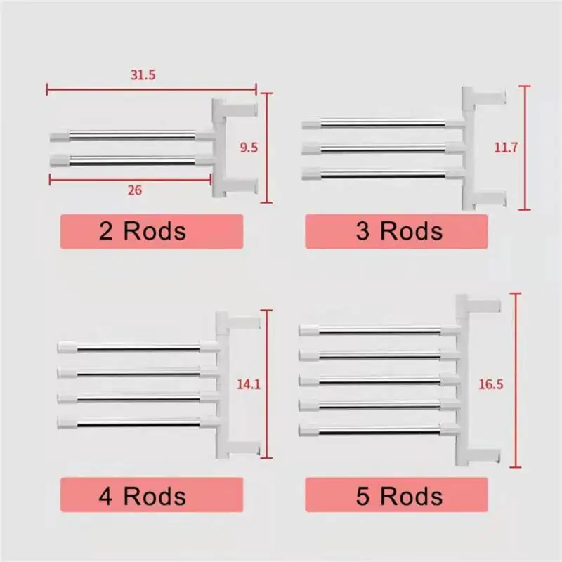 

Wall Mounted Bathrooms Accessories 180°swivel Durable Towel Hanger Rotatable Bathroom Towel Rack Kitchen Shelf Anti-rust