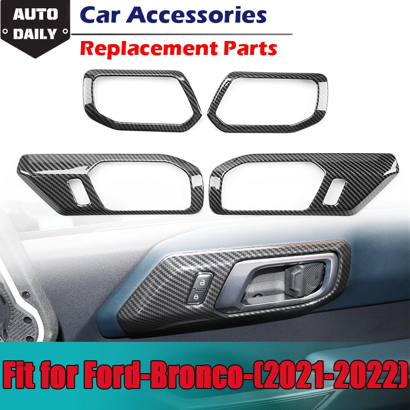 

Rhyming Carbon Fiber Look Inner Door Handle Panel Trim Cover Plate Kit Fit For Ford Bronco 2021 2022 4 Door Car Interior Parts