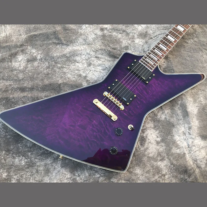 

Chinese Electric Guitar Purple Color Flame Maple Top Rosewood Fingerboard