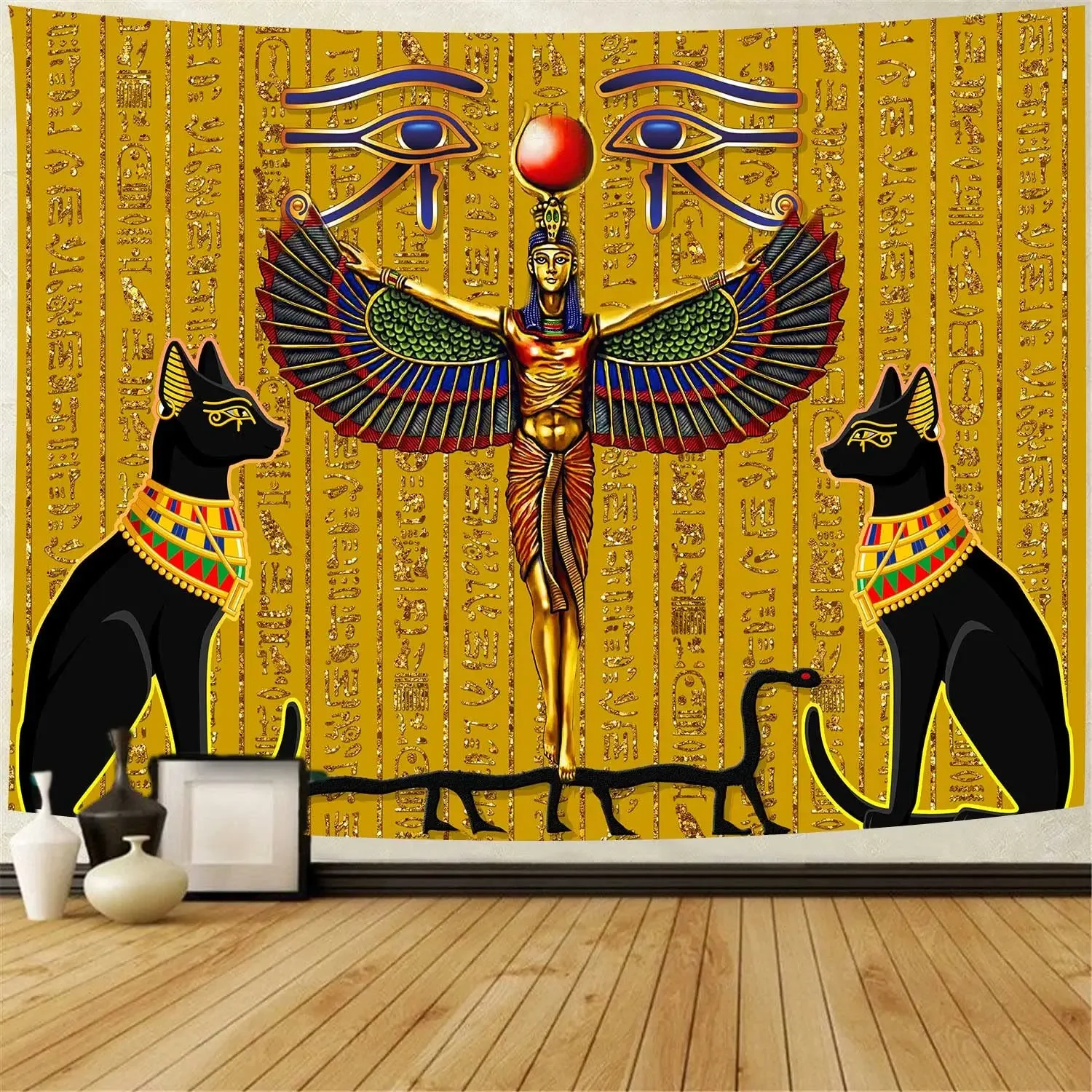 Гобелен в египетском стиле Древняя египетская кошка Бастет богиня Исиды анубис
