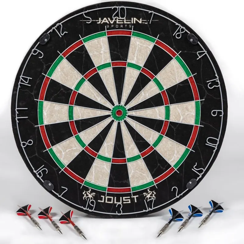 

Joust 18" Dartboard Set with Brazilian Sisal and 6 Steel Tipped Darts Dart Board Set Wall Hanging Thickened Indoor Outdoor Throw