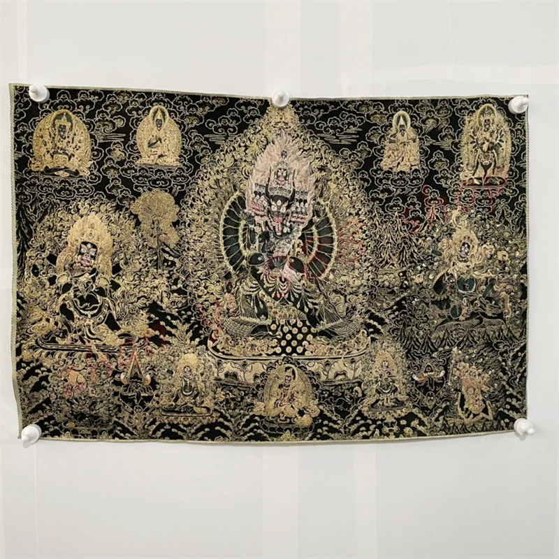 

Религиозная вышивка Tangka, картина из парчи, Heijin, Da Weide Vajra, изысканная декоративная картина в тибетском стиле, благоприятная