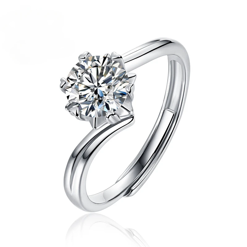

YINFOXI S925 Silver Rings Heart Claws 0.5-3CT D Color Moissanite Diamonds Rings for Women Wedding Fine Jewely