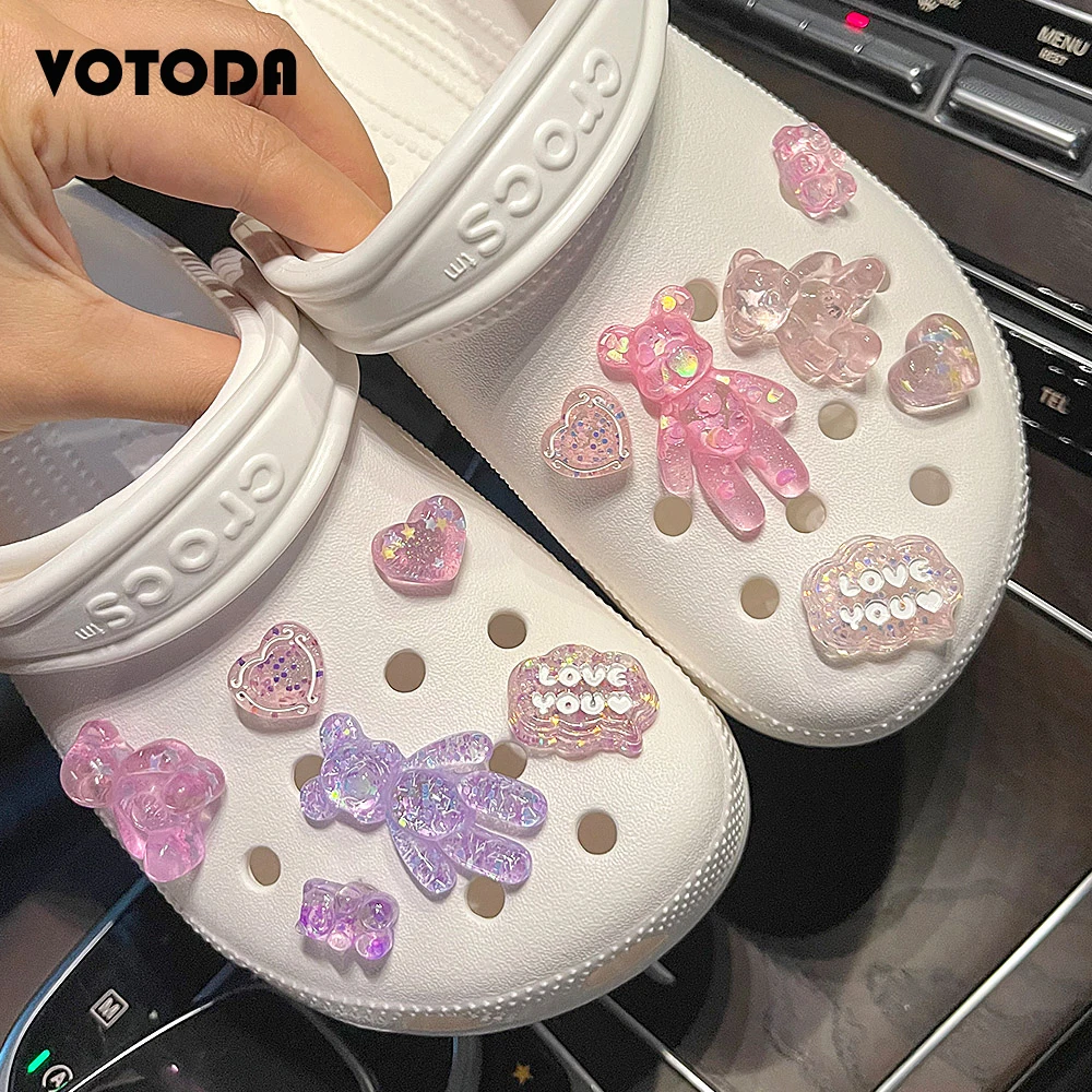 DIY Jelly Bear Shoes Charm Brand Design Croc Accessories Cute Anime Bling Decoration Clog Buckle Flower Girl Gifts Shoe Accessor