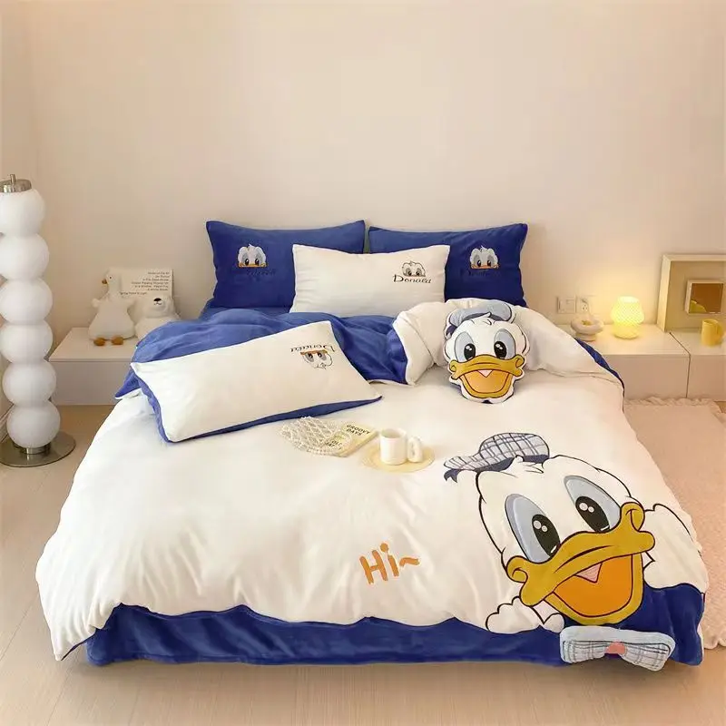 Милое пододеяльник с изображением бурундука теплый бархатный комплект из