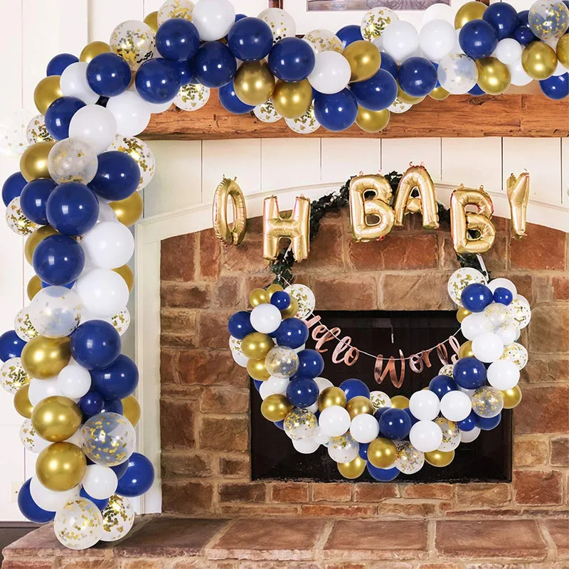 

Navy Blue Gold Metallic Balloon Arch Birthday Decor Boy Baptism Decoration Circumcision Birthday Decoration Kit Anniverssaire