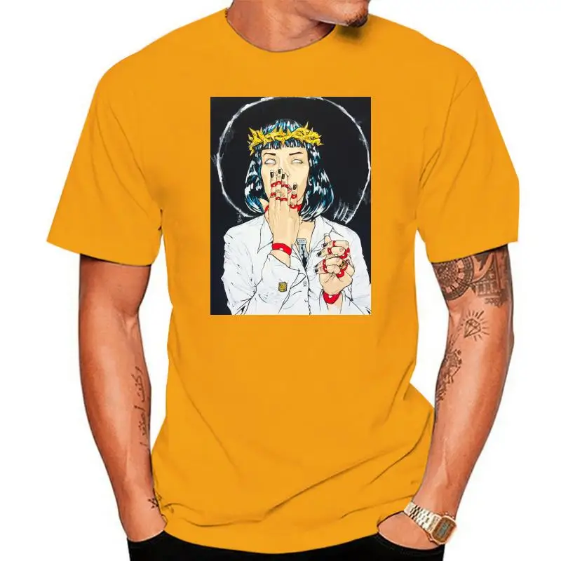 Virgin Mary Wallace t-shirt Mannen Vrouwen Pulp Fiction Klassieke Filmposter T-shirt Mannelijke Quentin Tarantino Top Tees