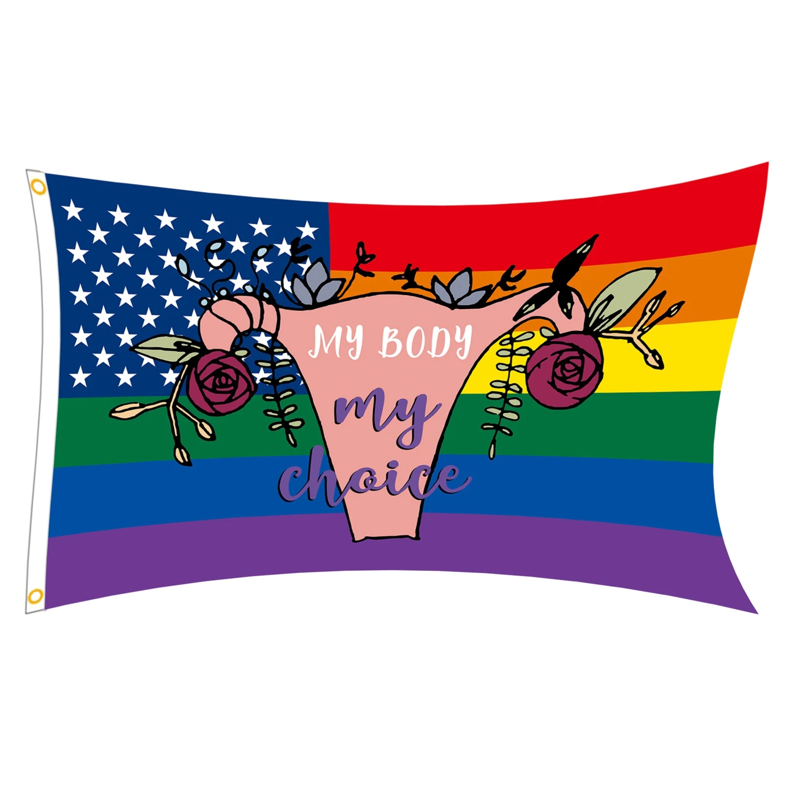 

My Body My Choice Flag 3x5 Ft My Body My Choice Yard Decor Vivid Color And Fade Proof House Flag Banners/ Home Flags For Outside