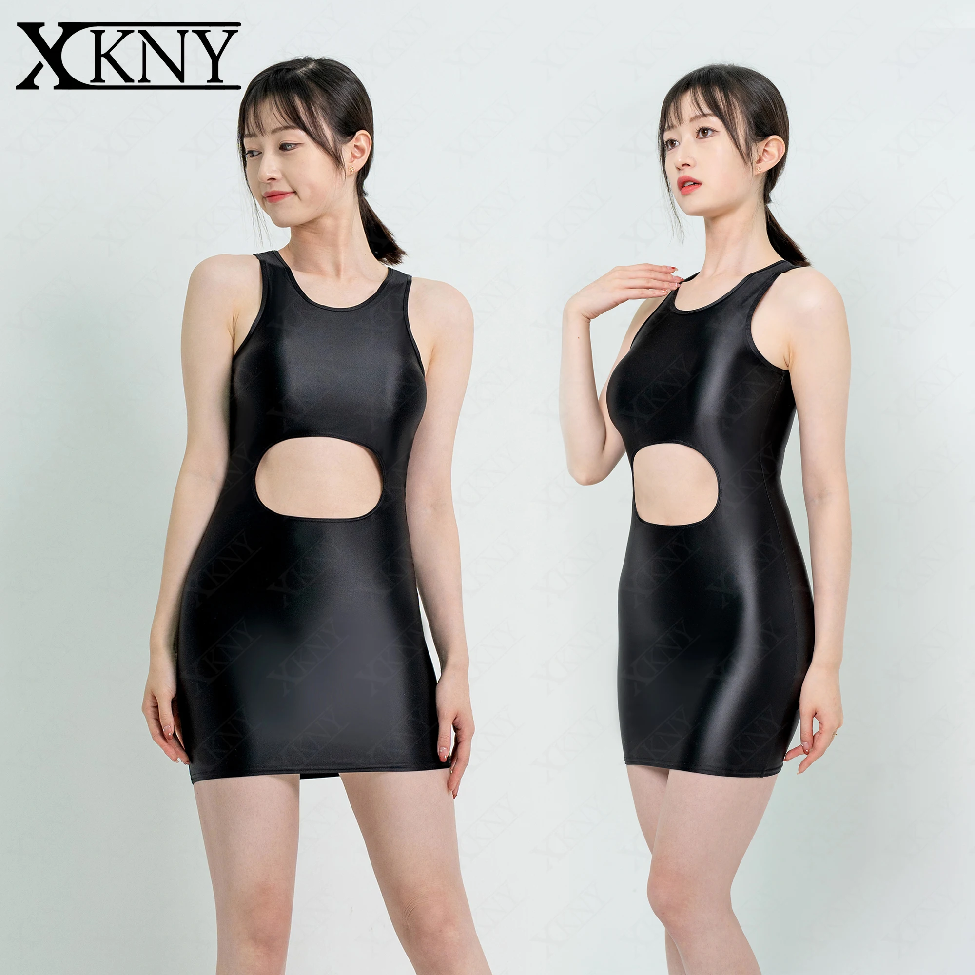 

XCKNY атласное глянцевое платье с запахом на бедрах, ажурная одноступенчатая юбка, шелковая облегающая юбка без рукавов, длинная юбка