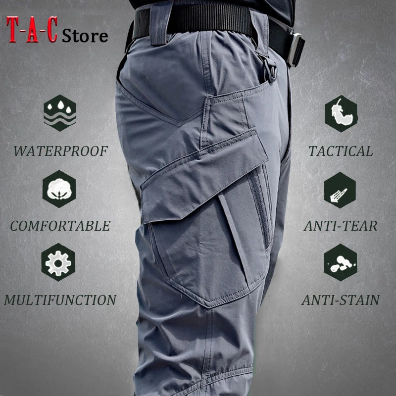 Tactical Cargo Pants Men Outdoor Waterproof SWAT Combat Military Camouflage Trousers Casual Multi Pocket Pants Male Work Joggers