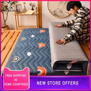 2022 Thicken Single Double Foldable Mattress Cute Cartoon Dorm/home Tatami Mat Floor Pad Student Mattresses King Queen Size