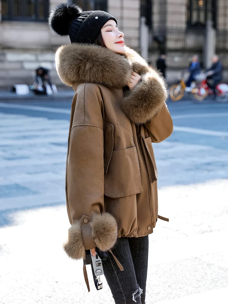 Fleece thickened short pie overcoming women's 2022 new winter explosive cotton coat small cotton jacket cotton jacket coat